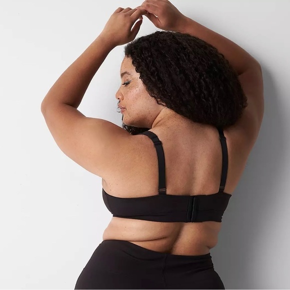 Cacique Unlined High Apex Bralette Black Ribbed Size 36DD - Picture 6 of 11